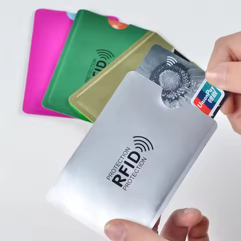 5PCS Anti Rfid Wallet Blocking Reader Lock Bank Card Holder Id Bank Card Case Protection Metal Credi