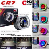 CR7 C662 - Projector Biled RGB 4.5 Inch Blue lens Plus Acrylic ShroudDEVIL APP High Low Piw"