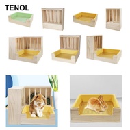 [TENOL] 2 in 1 Wooden Hay Feeder Box,Guinea Pig Hay Holder Rack Toilet, Hay Feeder with