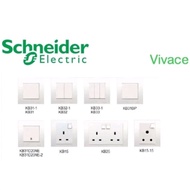 SCHNEIDER SWITCH VIVACE (WHITE)13A 1 GANG 2 GANG 3 GANG 4 GANG WATER HEATER 20A BELL SWITCH 15A SWIT