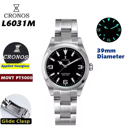 Cronos L6031 Luxury Watch PT5000 Fully Automatic Men's Watch 100M Diving Watch 39mm 316L BGW9 Men's