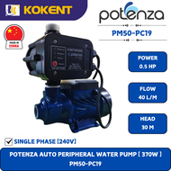 POTENZA AUTOMATIC PERIPHERAL WATER PUMP (1"X1") (0.37KW0.5HP240V1PH50HZ) (40L/MIN - 30M/H) PM50-PC19