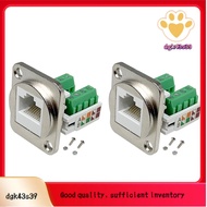 2PCS RJ45 Panel Mount Screw Terminal Adapter, RJ45/8P8C Female Panel Mount Connector, RJ45 Solderles
