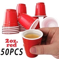 ( 50pcs ) Mini Beer Pong Cups Red Cups Shot Glass Shotglass Plastic Cups