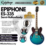 Epiphone ES-335 Pro Semi-Hollowbody with Humbucker (HH) Electric Guitar - Figured Blueberry Burst ( ES335 / ES 335 )