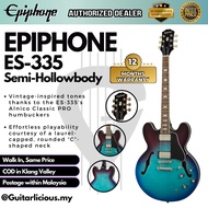 Epiphone ES-335 Pro Semi-Hollowbody with Humbucker (HH) Electric Guitar - Figured Blueberry Burst ( 