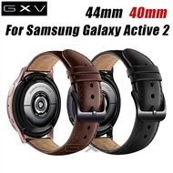 Genuine Leather Black Clasp Strap for Samsung Galaxy Watch Active 2 40mm/44mm Replacement Leather Band for Gear S2