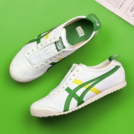 2023 Original Tiger Shoes MEXICO 66 Fashion Men's Shoes Women's Shoes Non Slip Comfortable Sports Shoes Breathable Lightweight Canvas Shoes Couple Shoes White/Grass Green Yellow