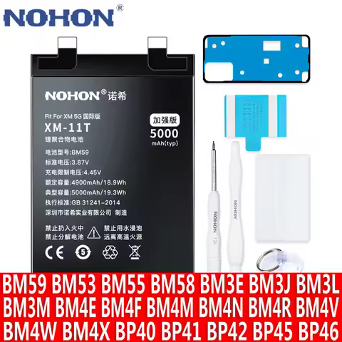 NOHON Battery for Xiaomi Mi 11T 8 Lite 9 SE 9T Pro 10T 10 Ultra 11 12 10S 12S 12X Mix 4 A3 POCO F1 B