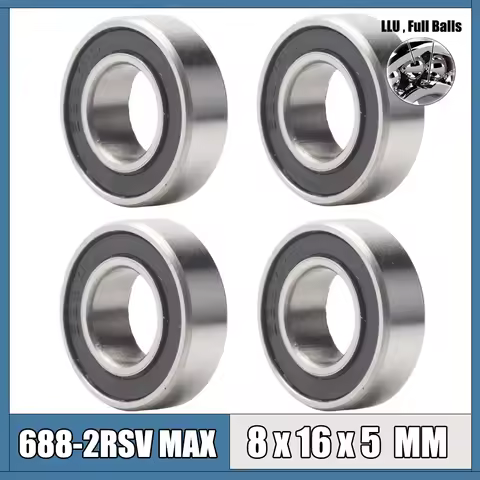 688 2RSV MAX Bearing 8*16*5 mm 4Pcs C2 Full Balls Bicycle Pivot Repair Parts 688 2RS RSV Ball Bearin