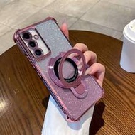 New MagSafe Compatible Transparent Glitter Phone Case, Four-Corner Anti-Drop Protection - Transparen