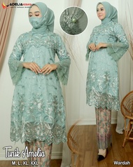 Setelan Tunik Amalia/Kebaya Pesta Mewah Elegan Modern/ Baju Kebaya Modern Wanita 2021/ Setelan Kebay