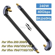 KAIYUE  240W 40Gbps USB4.0 Cable Compatible WithThunderbolt 4/3 Interface Short USBC Data Cable USBC