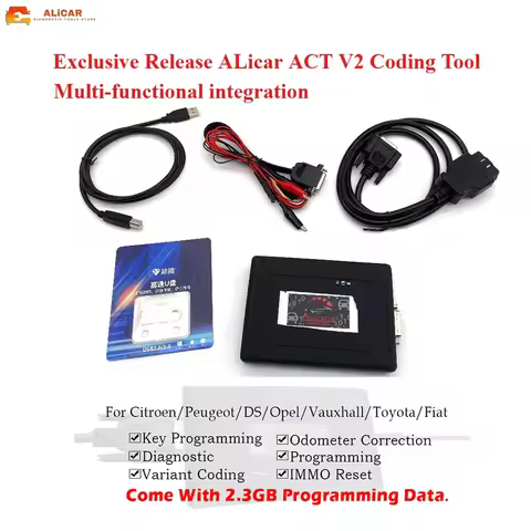 ALicar ACT V2 Coding Tool Professional Offline ECU Programming for Citroen Peugeot Toyota More Suppo