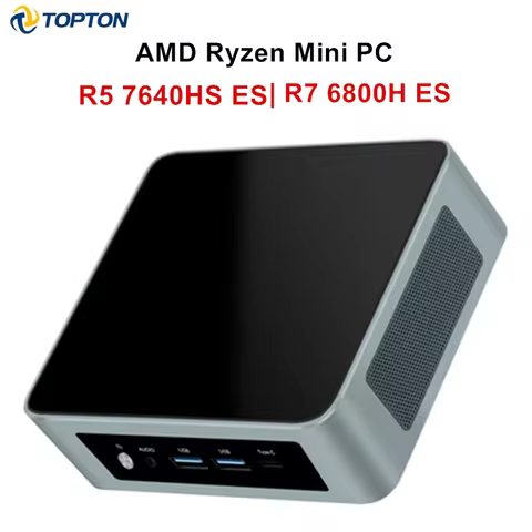 Topton AMD Mini PC Gamer Ryzen 7 8845HS ES 5 7640HS ES 2xDDR5 2xLAN NVMe USB4 Desktop Mini Office Co