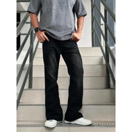 D666 - (BLACKGRAY)Lurus Bahan Lembut Bernafas, 4 Pocket Stylish, Mesin Basuh atau Basuh Tangan Pants