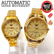 Seiko 5 23 Jewels Gold Water Resist Automatic Stainless Steel Couple Watch