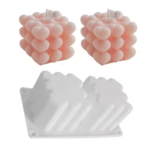 3D Love Candle Silicone Mold DIY Art Heart-shaped Candle Making Gypsum Soap Mold Silicone Molds for 