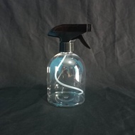 BOTOL  KISPRAY 500 ML OVAL/ BOTOL 500 ML NATURAL OVAL TUTUP KISPRAY HITAM/ BOTOL KISPRAY 500 ML