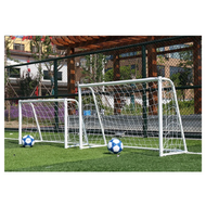 Football Goal Post 120x80x53cm Steel Frame with FREE Net | Powder Coated White | DIY Easy Assembly |