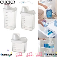 CUCKO Detergent Dispenser, Transparent Plastic Washing Powder Dispenser, Multi-Purpose Airtight with Lids Laundry Dispenser Container Laundry Room Accessories