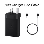 65W USB C Charger 3 Ports GaN Fast Wall Charger UK Plug Power Adapter Type-C To Type-C Cable For Sam