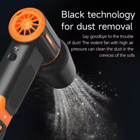 Docreate Turbo Fan Dust Blower 8000mAh Rechargeable Cordless Air Duster With 15W Fast Charge For Cle