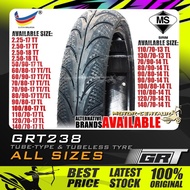 TAYAR MOTORSIKAL GRT GRT238 TUBELESS/TUBE-TYPE TYRE 50,60,70,80,90,100,110,120,140,2.25,2.50,225,250