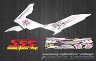 Stiker Striping List Variasi Honda PCX Grafis 150 v2 Warna Dasar Putih