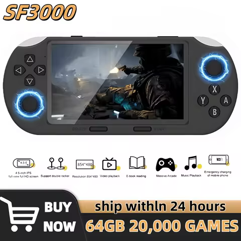 SF3000 Retro Handheld Video Game Console 4.5 Inch IPS Screen 3000mAh Portable Linux System Pocket Pl