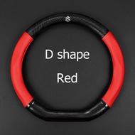 หนังคาร์บอนไฟเบอร์พวงมาลัยฝาครอบคาร์บอนไฟเบอร์หนังพวงมาลัยฝาครอบSuzuki Vitara Swift XL7 Presso Dzire