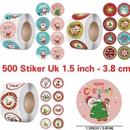 Christmas Sticker Contents 500 Large 3.8Cm Merry Christmas Limited Edition Gift Sticker