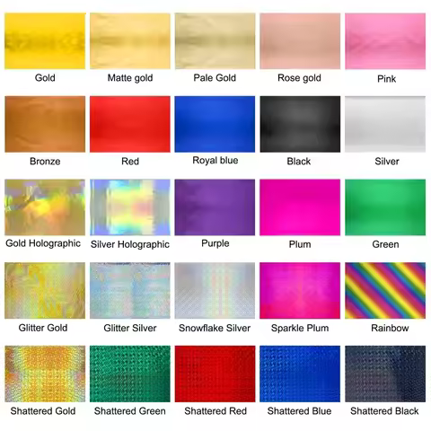 100pcs/pack Toner Reactive Foil 25Mixed Color A4 Foil Paper for Toner foiling Foil by Laser Printer 