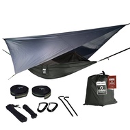 Oak Creek Camping Hammock and Accessories. Complete Package with Mosquito Bug Net, Rain Fly, Tree St
