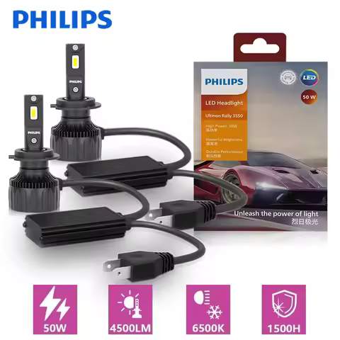 Philips Ultinon Rally 3550 Car Headlight Bulb H7 Led H4 H11 9005 HB3 9006 HB4 9012 HIR2 Fog Lights 6