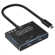 USB Type-C Video Data Switcher Splitter 1X2/2X1 KVM 8K 30Hz 4K 120Hz 10Gbps PD 100W Splitter For PC Monitor Phone Multi-Source