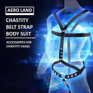 Body Suit Version Male Elastic Chastity Belt Chastity Cages Adjustable Rope Strap - Universal Fit