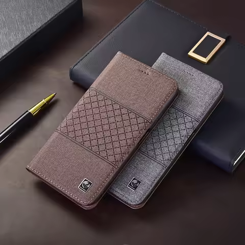 Linen Cloth Leather Phone Case For Huawei Mate 40 40E 30 30E 20 20X 10 9 Pro Plus Lite RS Magnetic F
