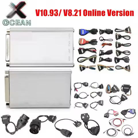 Newest Carprog V10.93 V8.21 Full 21 Adapters Car Prog 13.77 10.93 8.21 ECU Chip Tuning Online ECU Pr