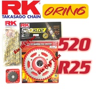 [520 RK ORING] R25 Yamaha Sprocket Sets With RK 520 Oring Chain Japan