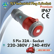 TLY IP67 CE Industrial Socket 5 Pin 32Amp 220V - 380V / 240V - 415V