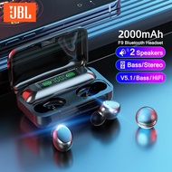 ♥ SFREE Shipping ♥ 2024 Hot JBL F9-5C Gamer Headset Low Latency Bluetooth Headphones TWS Wireless Fingerprint Touch Control Earbuds HD Noise Cancellation Earphone with LED display