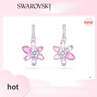 New Swarovski GEMA Earrings Female Style Flower Shape Pink Crystal Earrings Premium Womens Earrings