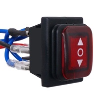 TWTADE Suis Terbalik Berpolariti Tahan Air Suis Rocker Kawalan Motor DC 6 Pin 3 Kedudukan 10A (LED D
