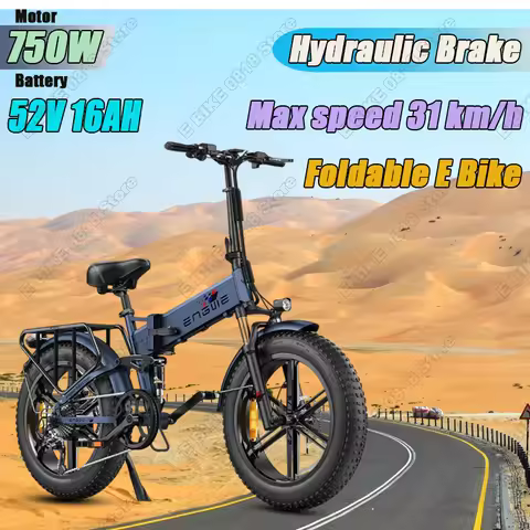 ENGWE ENGINE Pro Electric Bicycle 750W Powerful Motor 52V 16AH 24 inch Fat Tire Folding E bike Adult