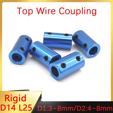 D14L25 Blue Cylindrical Hard Top Wire Aluminum Alloy Coupling Aperture 3/4/5/6/6.35/7/8mm 3D Printer
