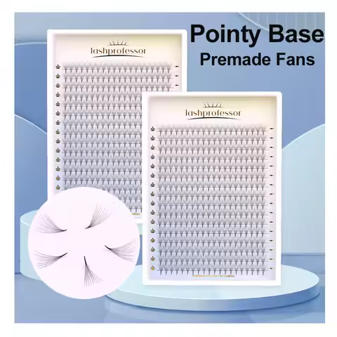 Sharp Narrow Stem Premade Fans Eyelash Extension 0.05/0.07mm 3D-12D 320 Fans Thin Pointy Base Russia