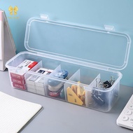 [Chuffed-t] 5partment Storage Box With Lid See-Through Charge Cable Organizer Box Data Cable Managem