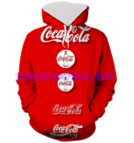 （xzx  31th）  (ALL IN STOCK) Coca-Cola Red Beauty 3D Full Print Unisex Hooded Casual Long Sleeve Hooded Style 25