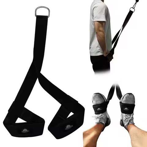 Reverse Squat Strap Tricep Rope for Cable Machine Attachment Pulldowns Hip Flexors AB Crunches Train